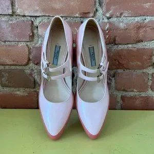 プラダ　メリージェーン　ピンク Prada | Shoes | Prada Pink Twotone Leather Mary Jane Pumps